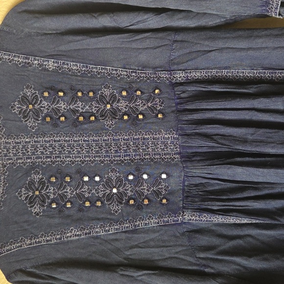 CIENNA Breese Blue Embroidered  Dress,SZ S. - Picture 7 of 7